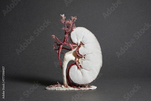 Anatomical Kidney Model on Gray Detailed Renal Structure for Medical Education and Research