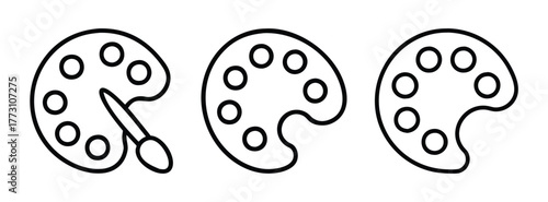Paint palette vector art design for artists and creative projects black and white line art