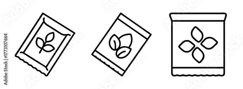 Stock vector illustration of seed packets for gardening and agriculture supplies and plant seeds