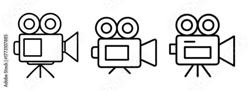 Vintage movie camera vector illustration for filmmaking and video production equipment design concept