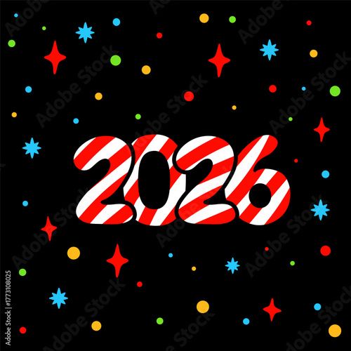 Festive decoration for New Year 2026 celebration