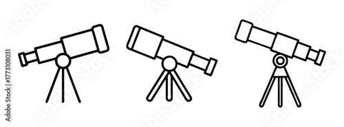 Telescope vector illustration for astronomy stargazing and science education resources design needs