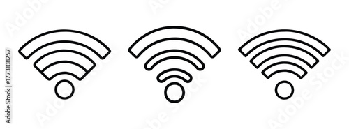 Find wifi signal strength indicator wireless connection internet network symbol icon graphic design vector