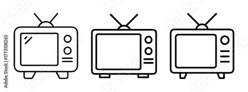 Retro television set vector illustration for old tv technology and vintage media entertainment design
