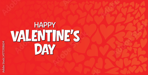 Red Heart Pattern Background, Love and Valentines Day Design. Romantic red background filled with glowing hearts. Ideal for Valentines Day, wedding invitations, greeting cards, banners, posters