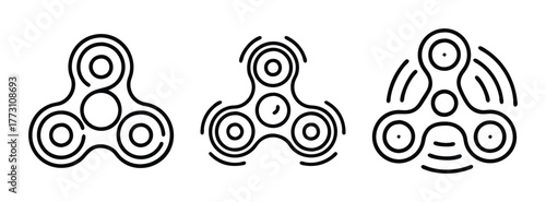 Three fidget spinner toy hand spinner stress relief toy stress reducer anxiety relief toy design