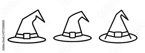 Halloween witch hat vector illustration, spooky witch hat clip art, halloween costume icon design