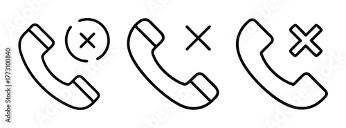 Missed call icon telephone symbol communication outline vector illustration design element graphic