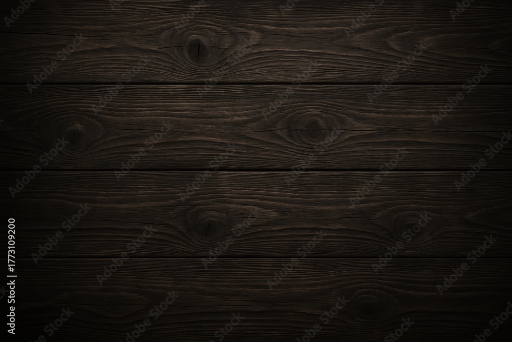 Naklejka premium Weathered dark wood plank background with rich grain texture rustic and versatile