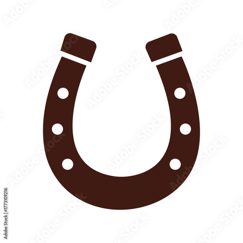 Vintage Horseshoe Illustration Symbol of Good Luck Fortune and Equestrian Tradition Horse Racing Decor Design Ranch Life