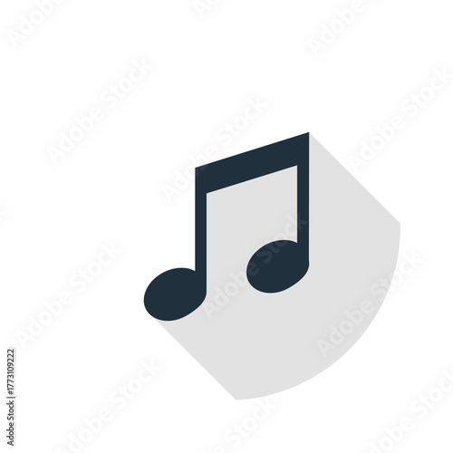 Minimalist Music Note Illustration Song Melody Rhythm and Creative Composition in Black and Grey for Audio Design and