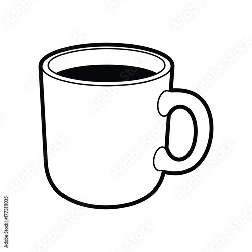 Coffee mug icon filled with dark beverage