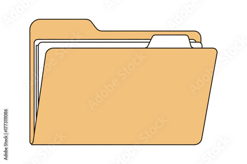Folder icon with documents inside for data organization