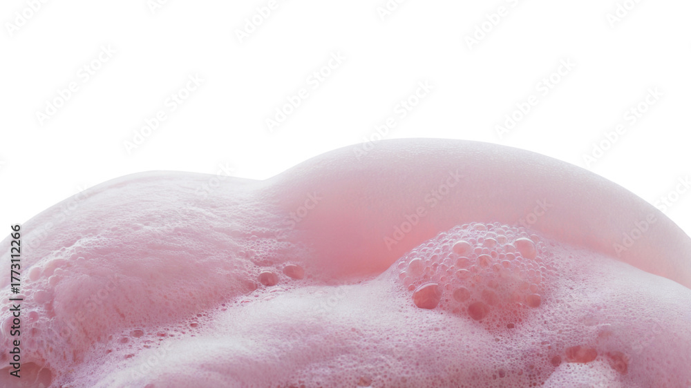 Fototapeta premium close up view of pink soap bubbles . Isolated on transparent background, png