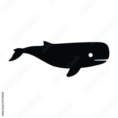 Whale Silhouette Negative Space Eye Icon