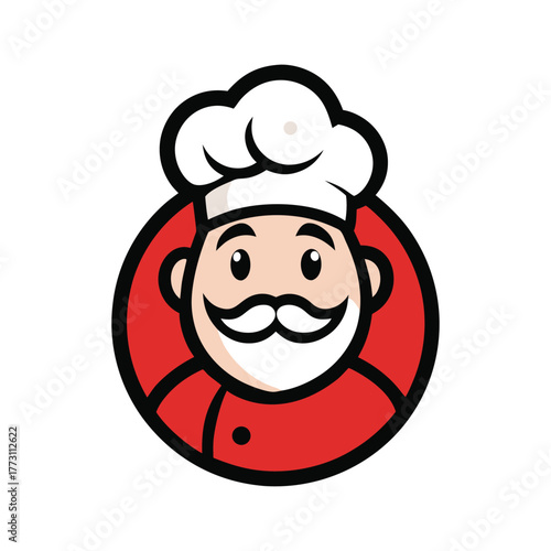 Smiling Cartoon Chef Mascot Logo Friendly Restaurant Bakery and Cafe Branding Design