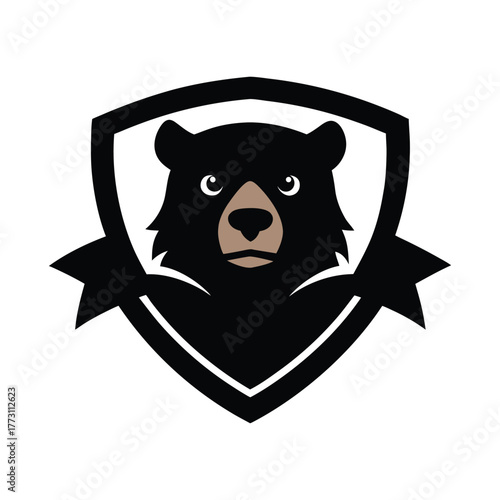Strong Bear Mascot Logo in Shield Bold Animal Emblem Design for Sports and Gaming