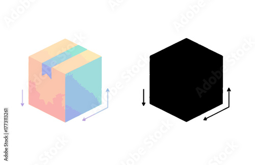 Isometric package ready for shipping symbolizes efficient delivery and global logistics solutions