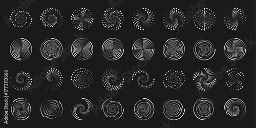 Modern PNG background with halftone square patterns in circular form. Ideal for logos, icons, or creative frames in minimalist design projects.