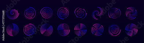 Circular halftone dots form a modern abstract frame on a transparent PNG background. Perfect for tech-inspired logos and digital design elements.