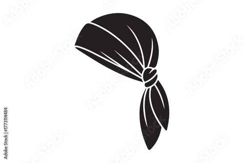 Black silhouette of a tied headband or bandana