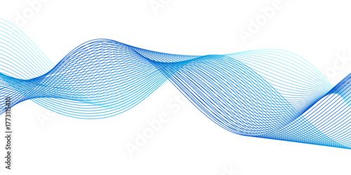 Abstract colorful blue wave and curve lines with technology background. Abstract frequency sound wave lines, Abstract wavy lines for science, technology, banner, business, template, flyer design.	