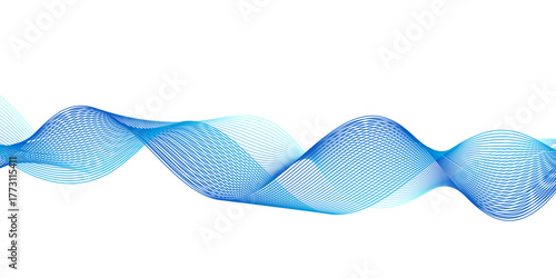 Abstract colorful blue wave and curve lines with technology background. Abstract frequency sound wave lines, Abstract wavy lines for science, technology, banner, business, template, flyer design.	