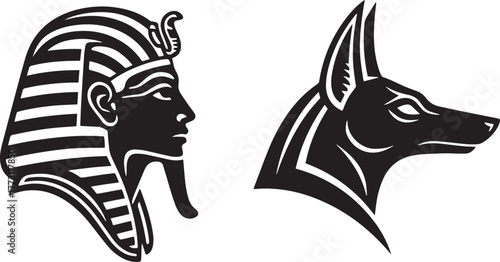Egyptian Mythology Profile Duo - Pharaoh and Anubis