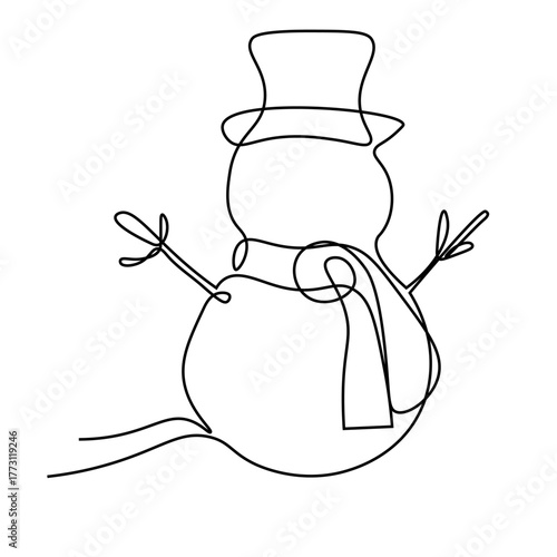One Line Snowman
