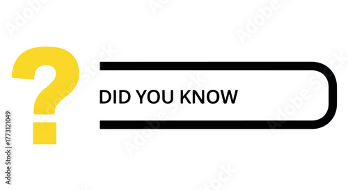 Question mark and did you know text isolated on transparent background