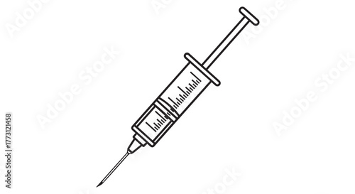 A medical syringe with a needle, isolated on transparent background