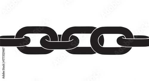 Black chain links isolated on transparent background