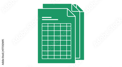 spreadsheet documents Green icon representing isolated on transparent background