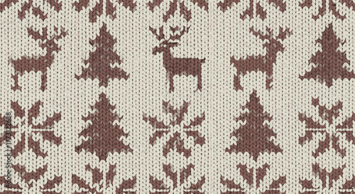 Festive Winter Sweater Pattern Reindeer, Trees, and Snowflake Designs for Holiday Cheer