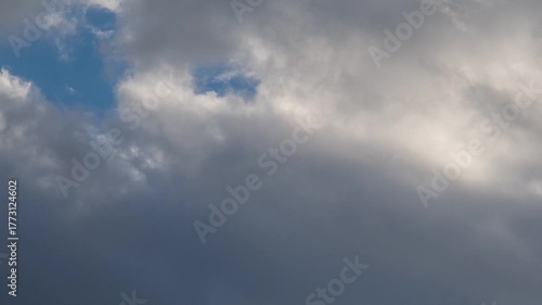  Bright clouds are flying across the sky. Timelapse 