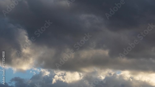  Bright clouds are flying across the sky. Timelapse 