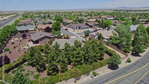 Wallpaper Mural Aerial view of a beautiful house with a gazebo in the backyard Torontodigital.ca