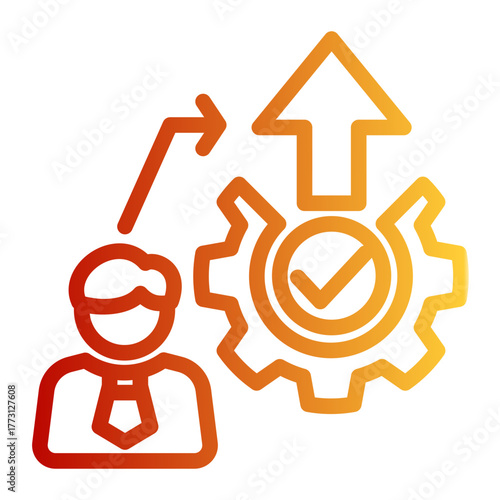 Professional Advancement Improvement icon from the Personal Growth icon collection (Outline Gradient Style)