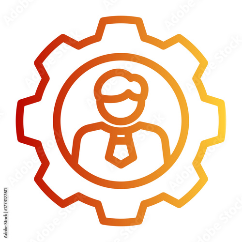 Management Work Gear icon from the Personal Growth icon collection (Outline Gradient Style)