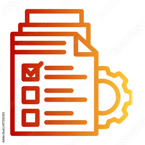 Evaluation Compliance Check List icon from the Personal Growth icon collection (Outline Gradient Style)