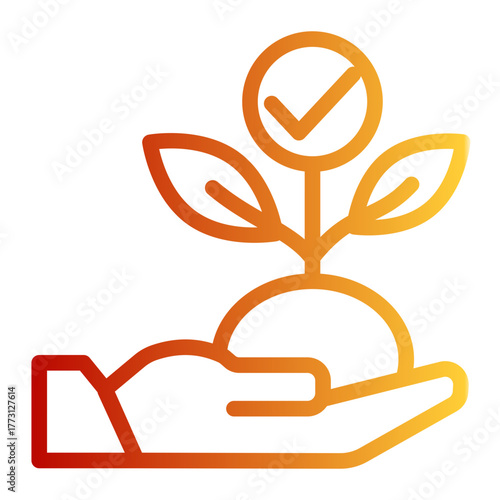 Personal Development Plant Growth icon from the Personal Growth icon collection (Outline Gradient Style)