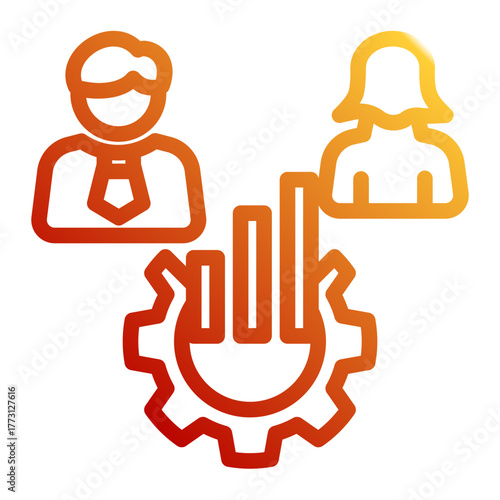 Professional Advancement Development icon from the Personal Growth icon collection (Outline Gradient Style)