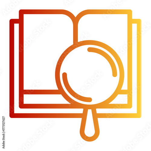 Literature Search Book icon from the Personal Growth icon collection (Outline Gradient Style)