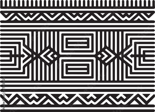 Black vector silhouette of a woven straw mat (Mkeka)