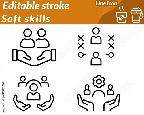 An inspiring icon illustrating human connection. communication and collaboration — symbolizing qualities like teamwork empathy and leadership.It features two more abstract human figures speech bubble.