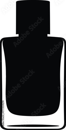Black Silhouette Of A Nail Polish Bottle On A White Background cosmetic beauty