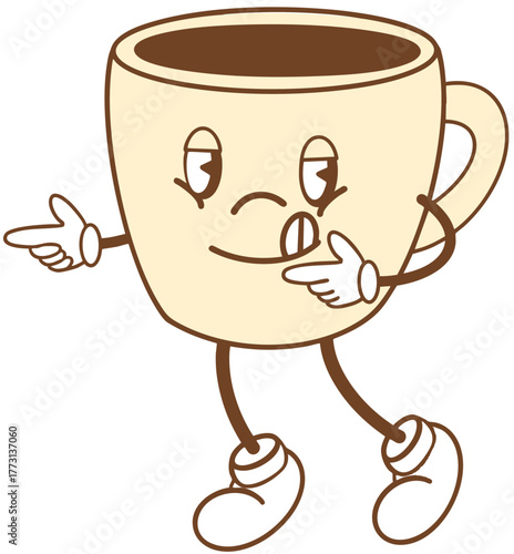 Cute Coffee Character Illustration Hand-drawn Cafe, Bakery Design for Branding