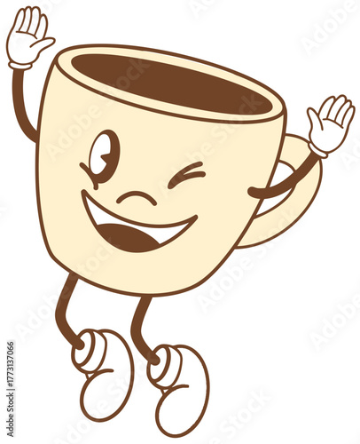 Cute Coffee Character Illustration Hand-drawn Cafe, Bakery Design for Branding