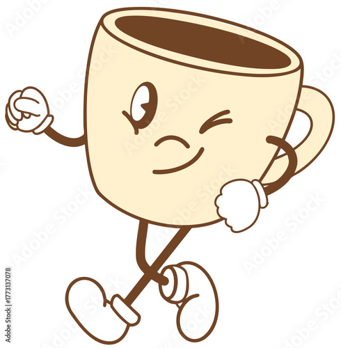 Cute Coffee Character Illustration Hand-drawn Cafe, Bakery Design for Branding