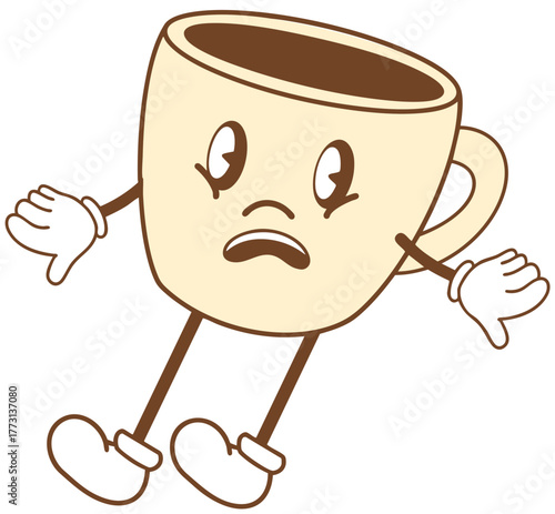 Cute Coffee Character Illustration Hand-drawn Cafe, Bakery Design for Branding